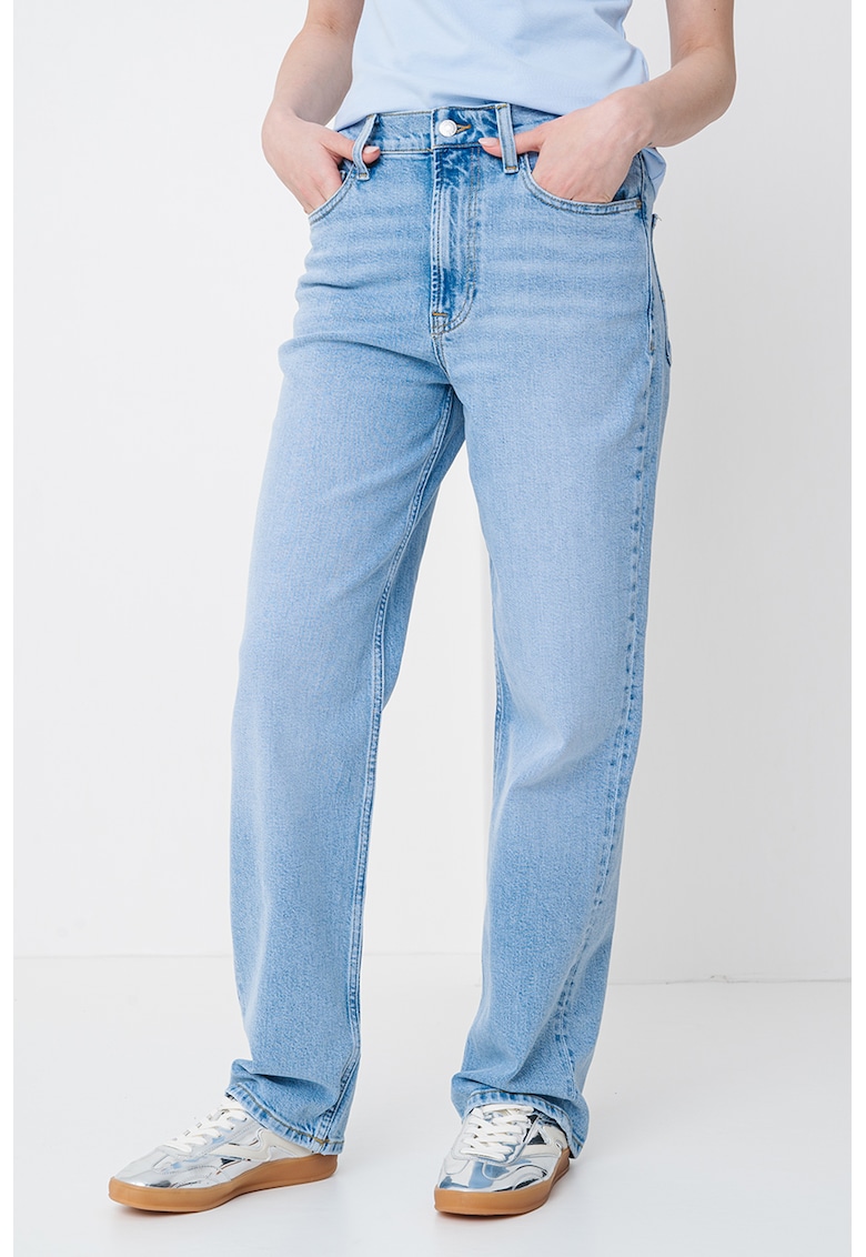 Blugi relaxed fit cu talie medie Blugi relaxed fit cu talie medie