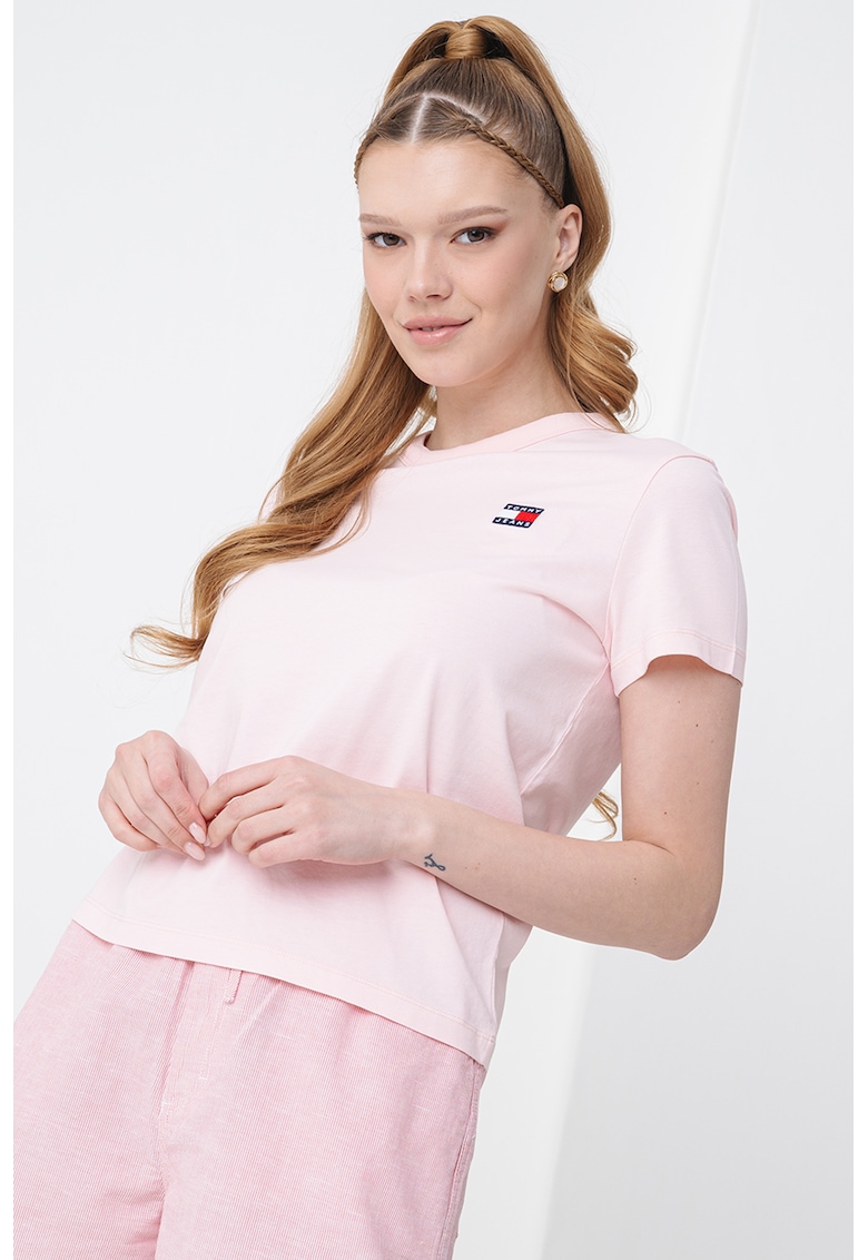 Tricou cu decolteu la baza gatului si logo