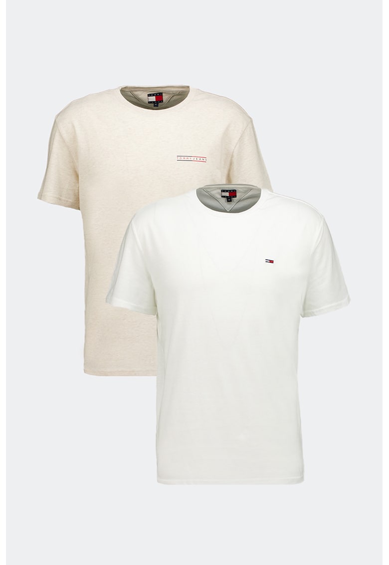 Set de tricouri de bumbac cu decolteu la baza gatului - 2 piese