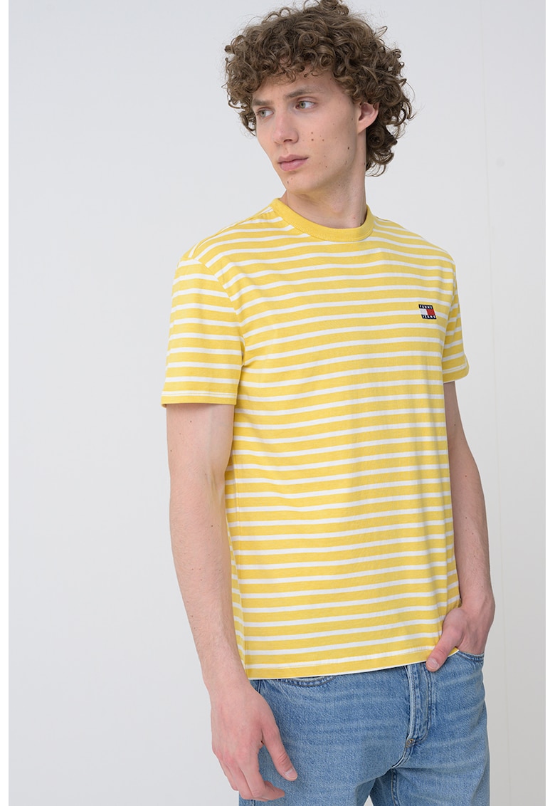Tricou din bumbac cu model in dungi