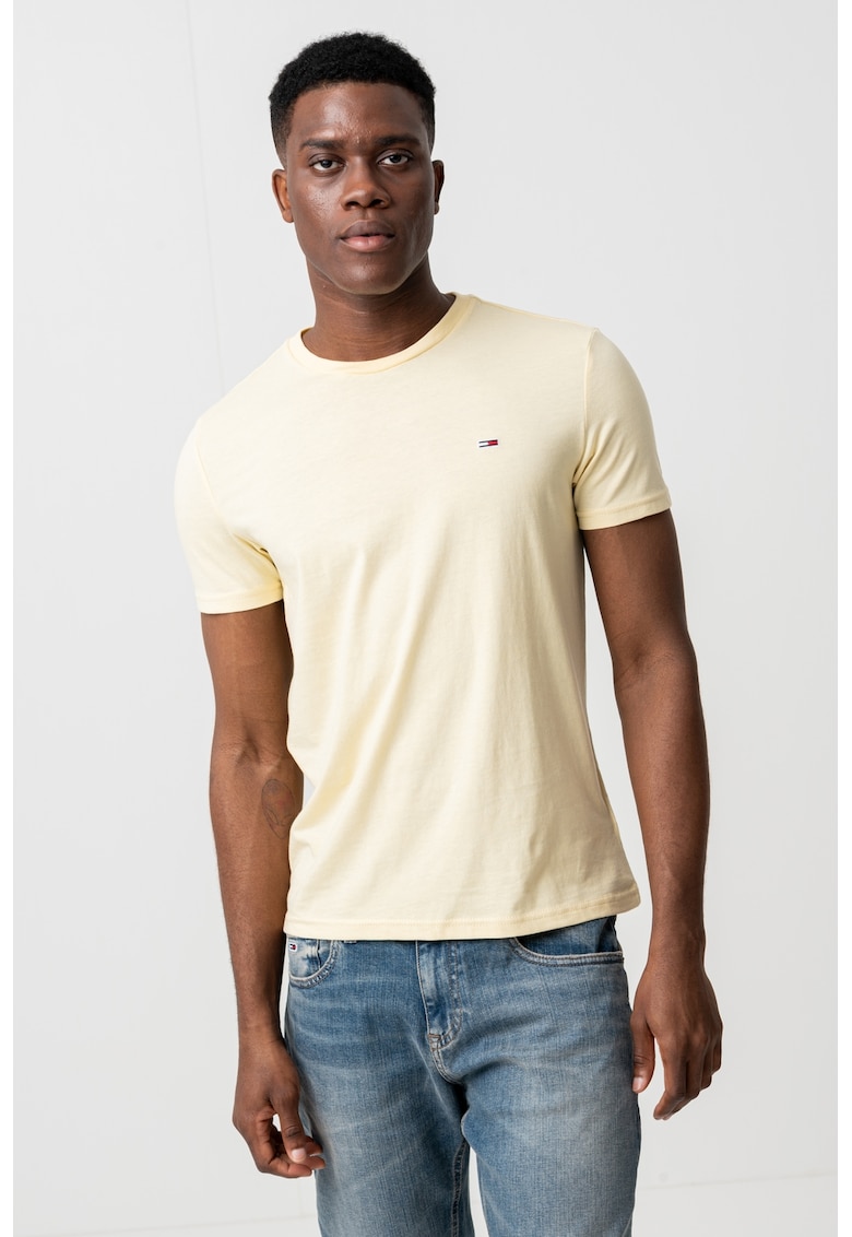 Tricou slim fit cu logo discret