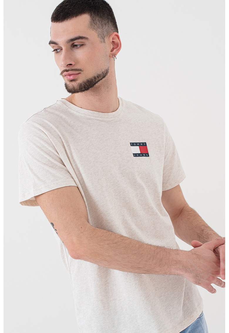 Tricou de bumbac cu logo - Alb murdar