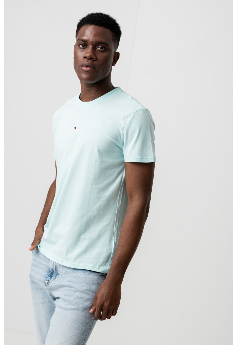 Tricou din bumbac cu logo brodat