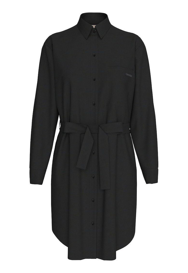 Rochie-camasa din lyocell cu funda