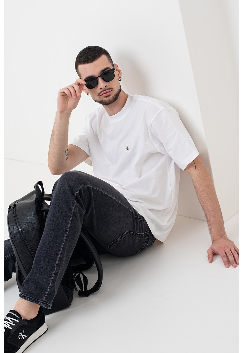 Tricou relaxed fit de bumbac - Alb optic