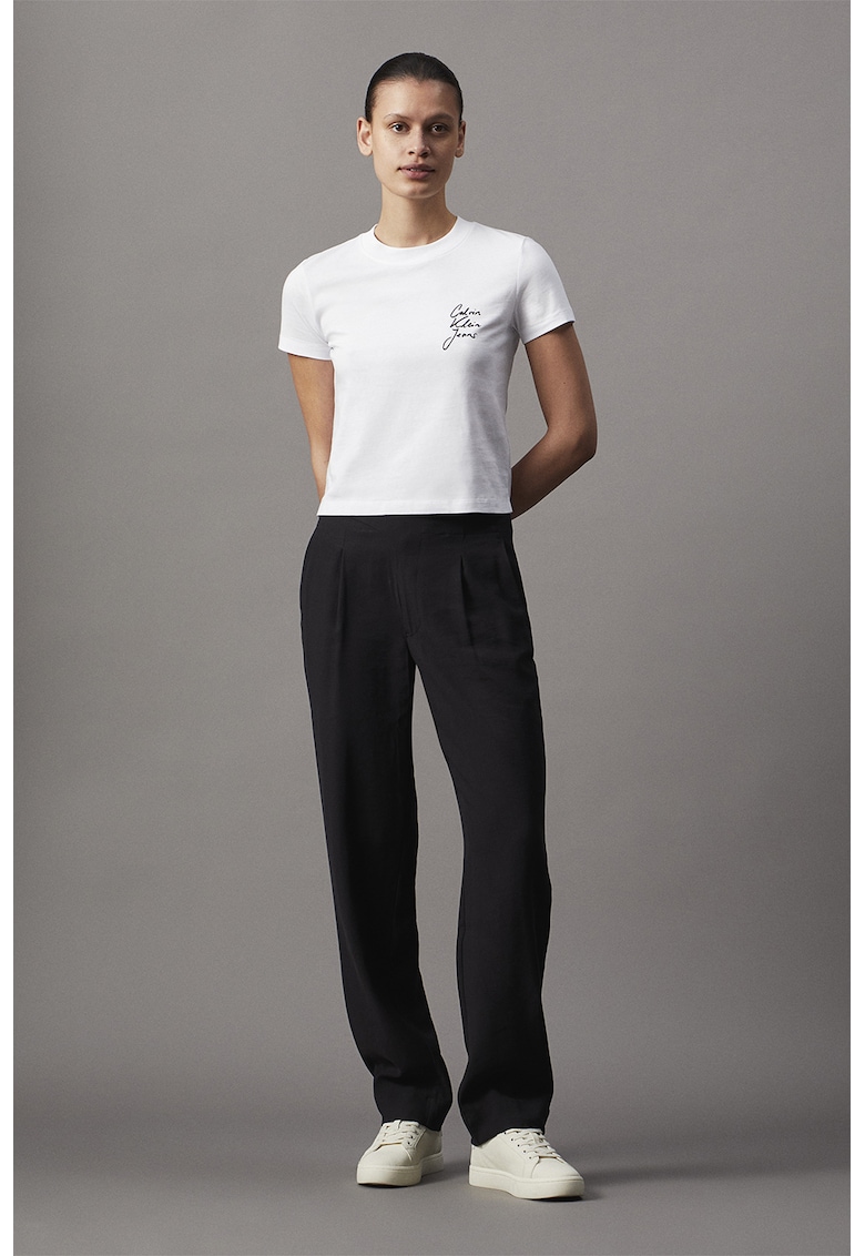 Pantaloni eleganti cu pliuri - Negru