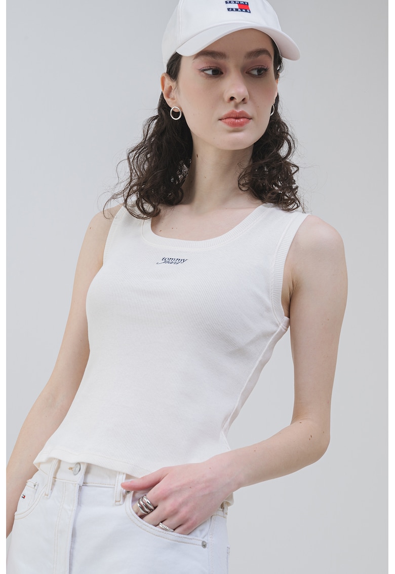 Top slim fit cu detaliu logo