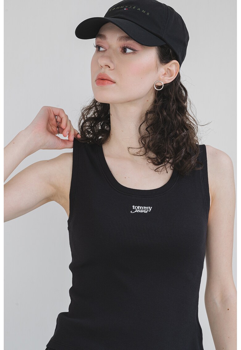 Top slim fit cu detaliu logo