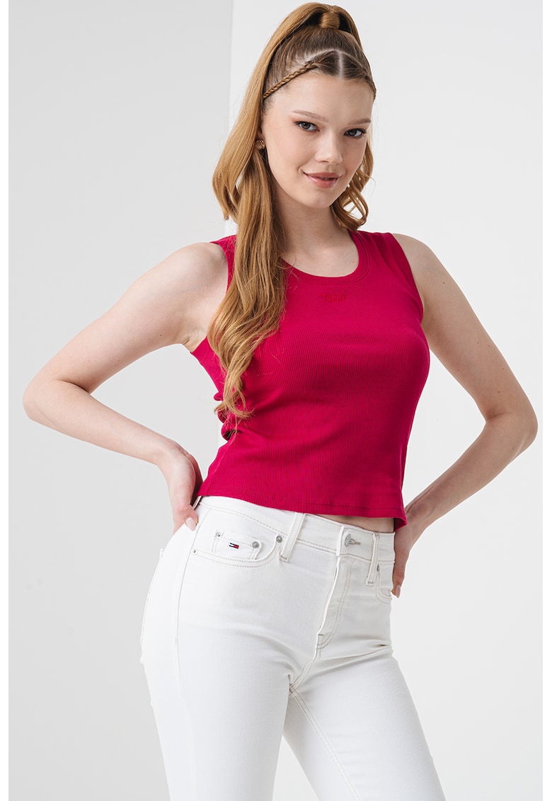 Top slim fit cu detaliu logo
