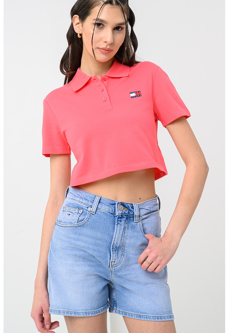Tricou crop polo Badge Tricou crop polo Badge