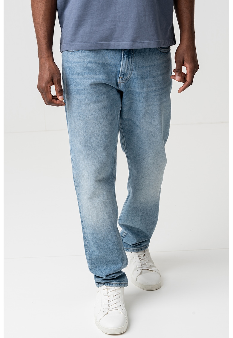 Blugi relaxed fit cu aspect decolorat