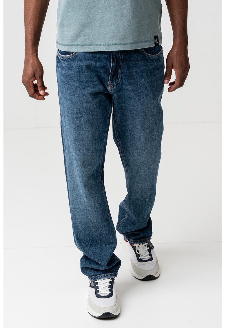 Blugi relaxed fit cu aspect decolorat