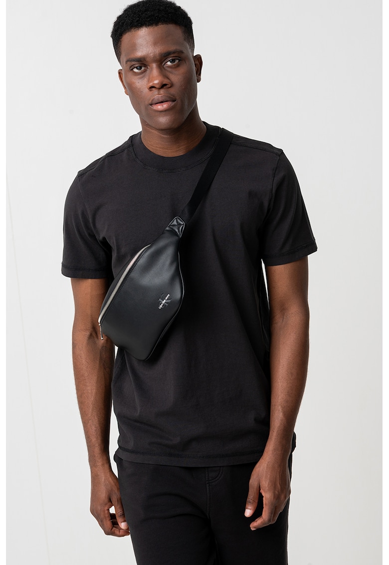 Tricou de bumbac cu decolteu la baza gatului