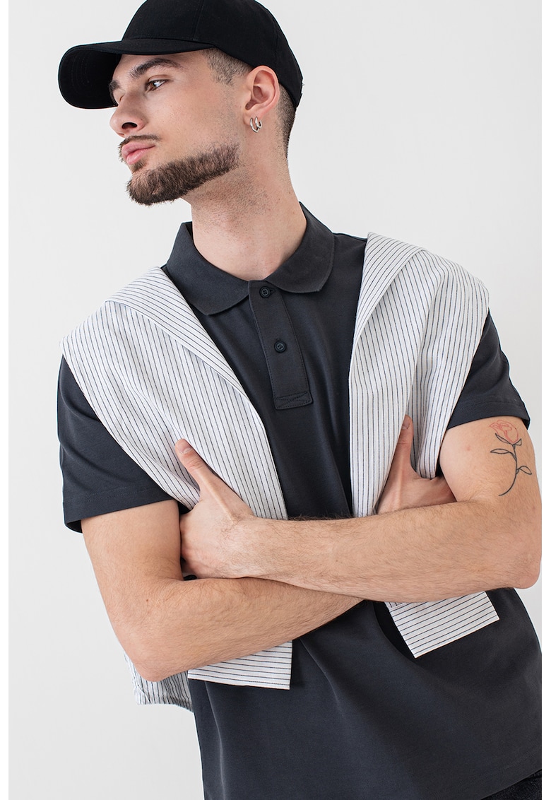 Tricou polo cu logo - Gri inchis