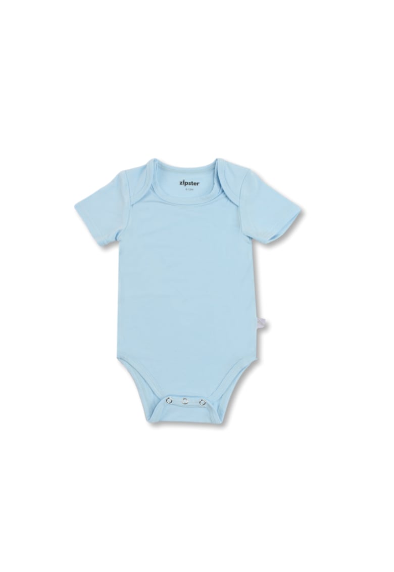 Body cu maneca scurta din bambus -  Bleu - pentru baieti