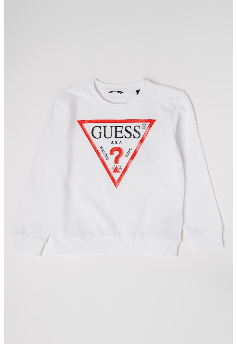 Bluza de trening cu decolteu la baza gatului si logo - Rosu/Alb