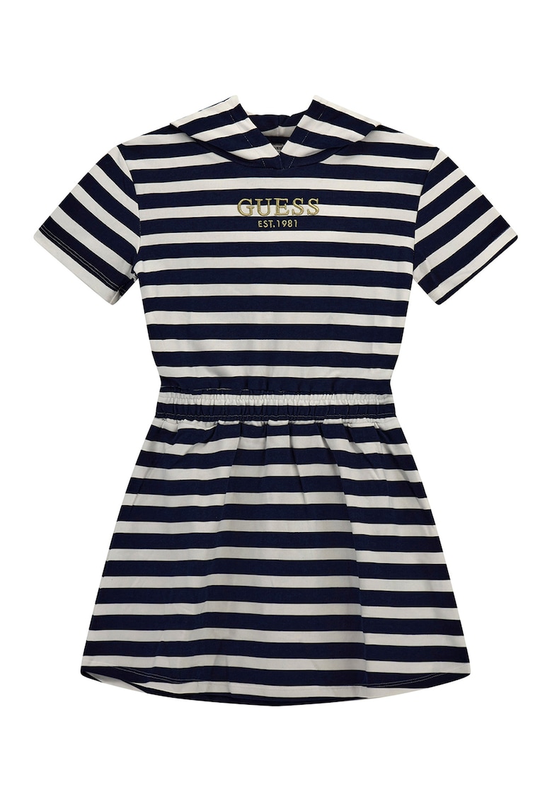 Rochie evazata cu gluga si broderie logo