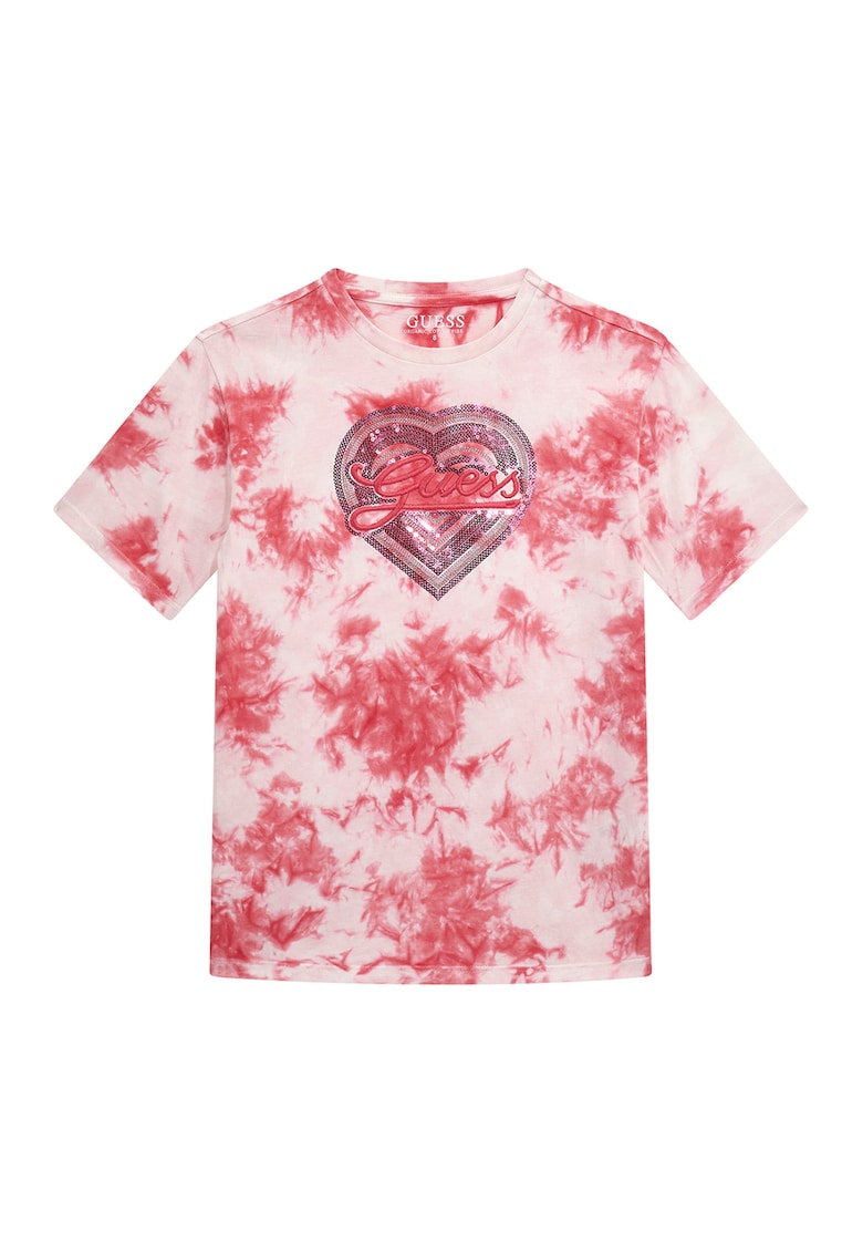 Tricou cu model tie-dye - paiete si logo
