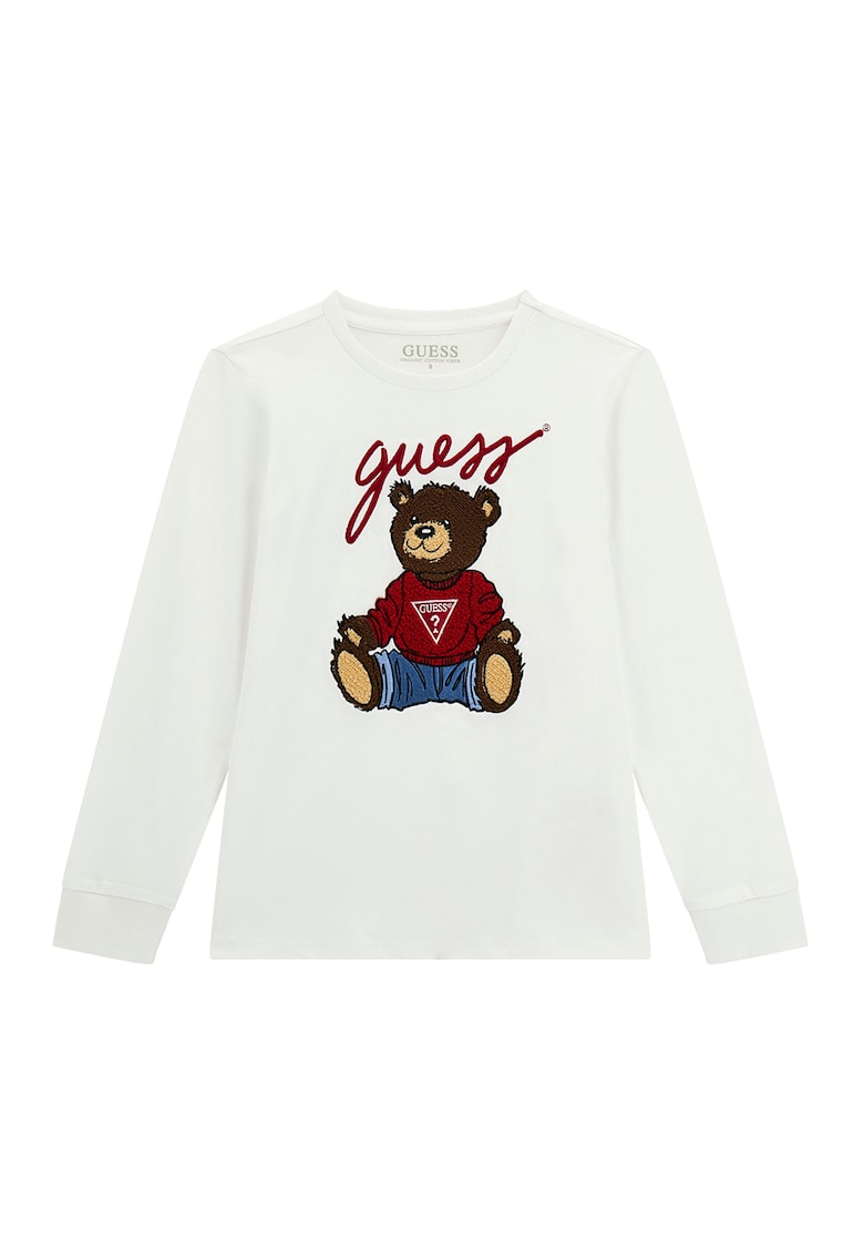 Bluza cu imprimeu logo - Rosu/Maro/Alb murdar