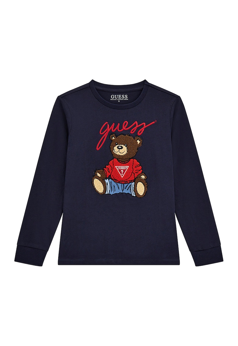 Bluza cu imprimeu logo - Rosu/Maro/Albastru ultramarin