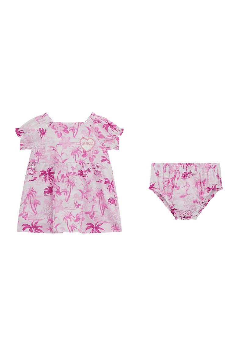 Set de chiloti si rochie din bumbac cu imprimeu tropical - 2 Piese