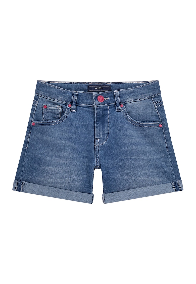 Pantaloni scurti din denim cu aplicatii din strasuri