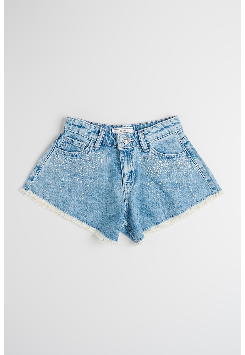 Pantaloni scurti cu strasuri - Albastru deschis