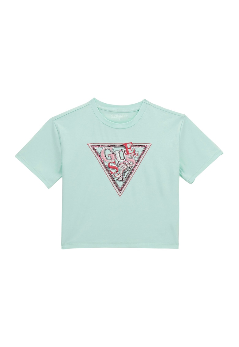 Tricou din amestec de bumbac cu aplicatii cu paiete