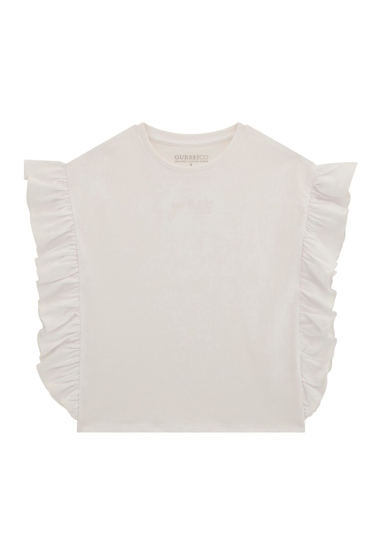 Tricou din bumbac cu volane