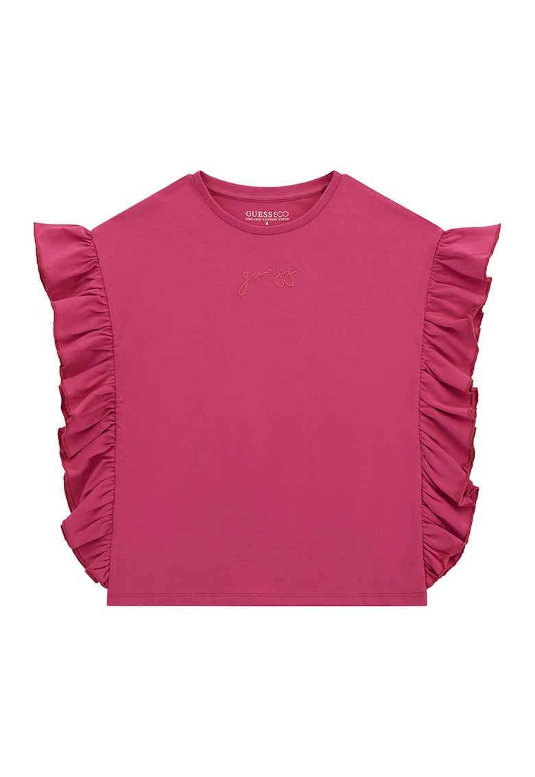 Tricou din bumbac cu volane