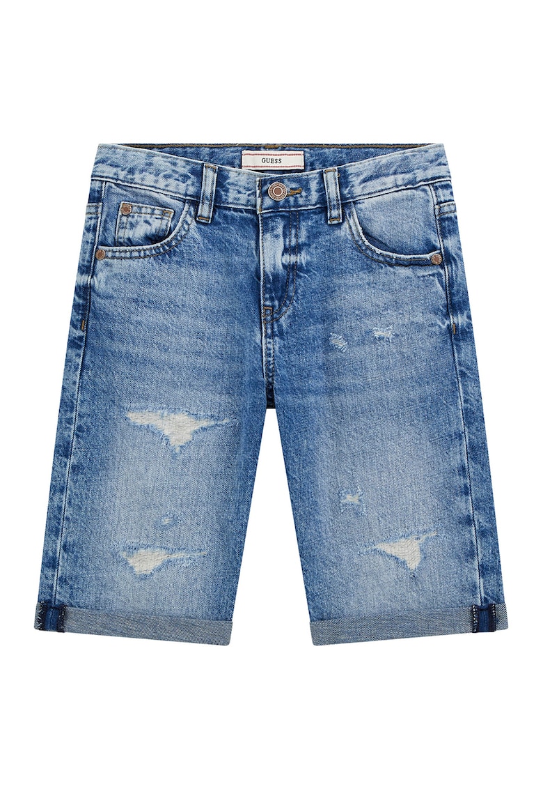 Bermude de denim cu aspect deteriorat