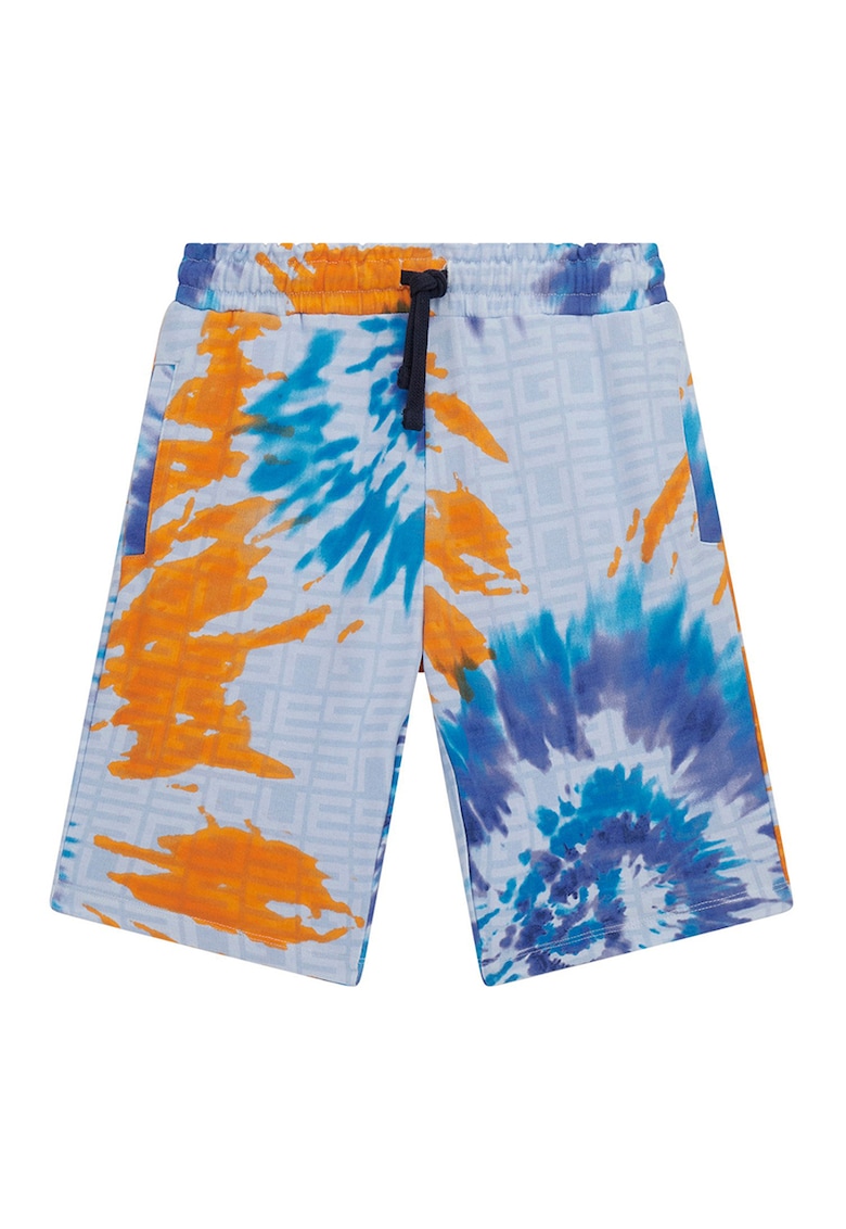 Bermude cu model tie-dye si talie ajustabila