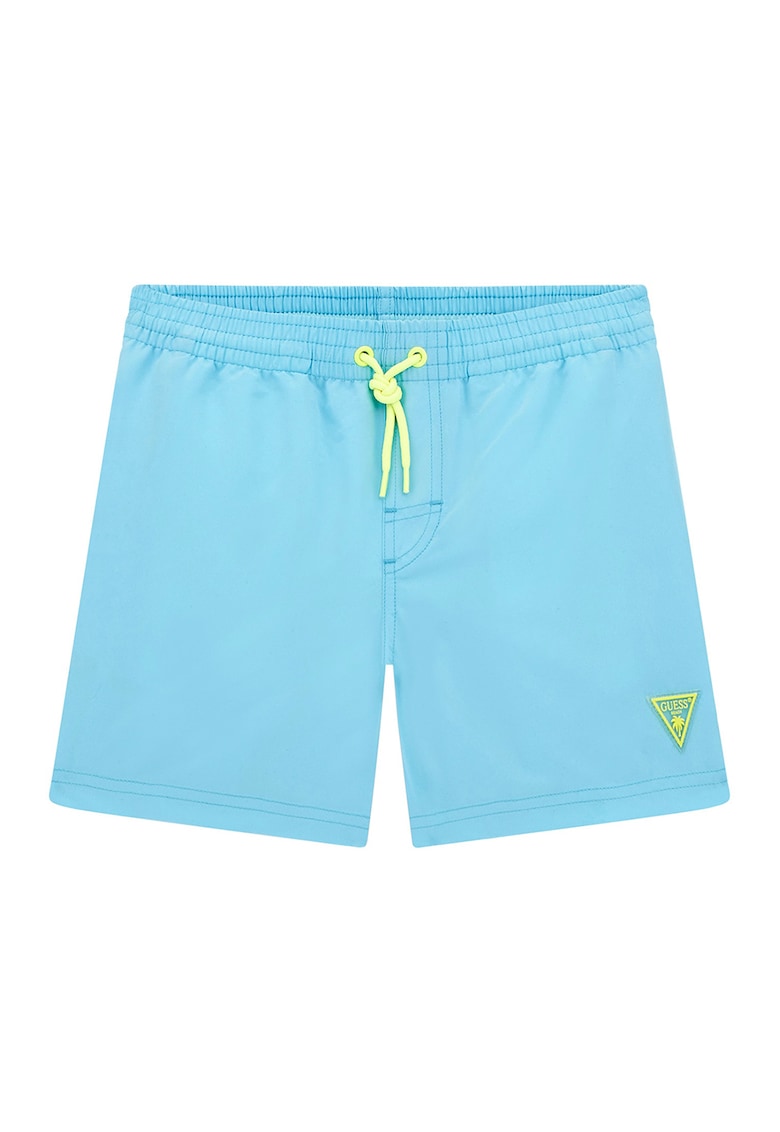 Pantaloni scurti de baie cu snur - Galben/Albastru azur