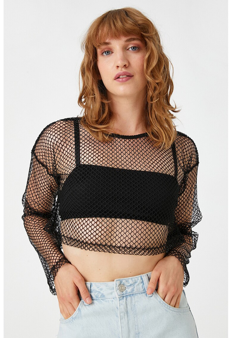 Bluza crop din plasa
