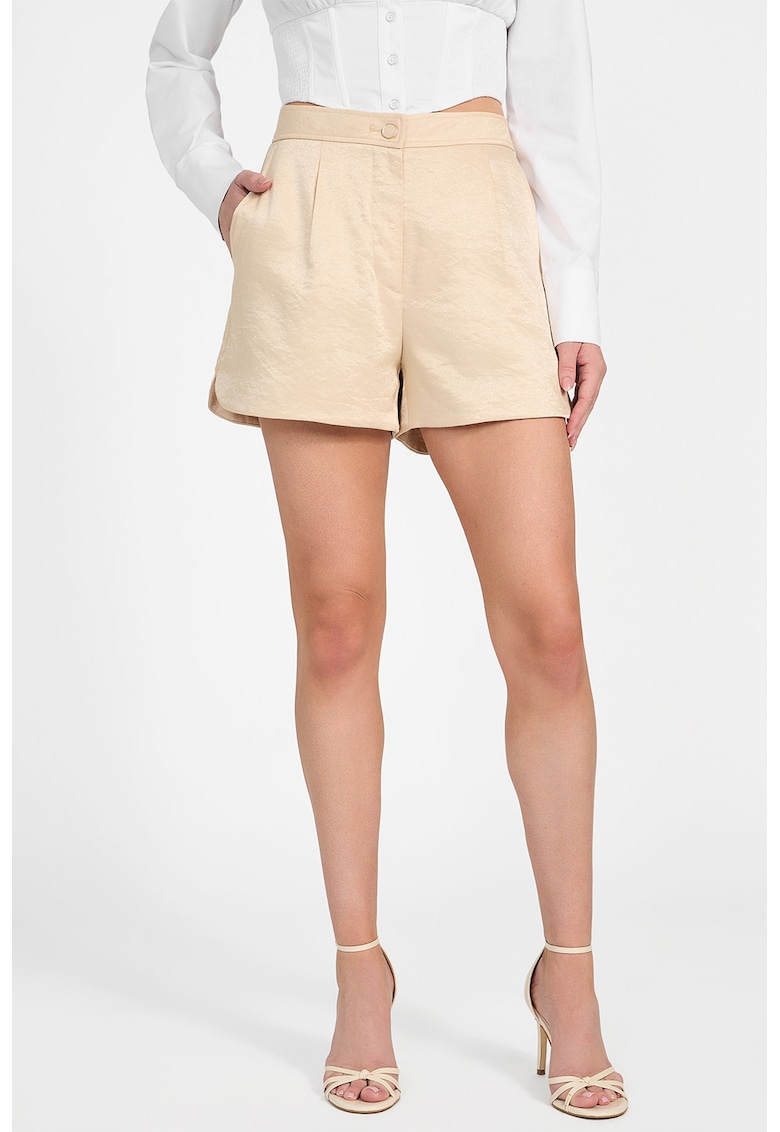 Pantaloni scurti cu talie inalta - Bej