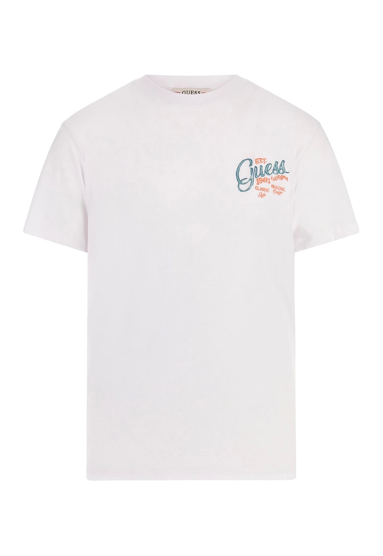 Tricou cu decolteu la baza gatului si imprimeu pe spate