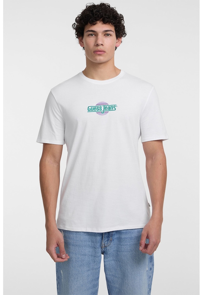 Tricou regular fit cu decolteu la baza gatului