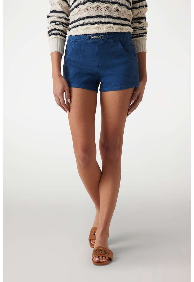 Pantaloni scurti de denim cu talie elastica