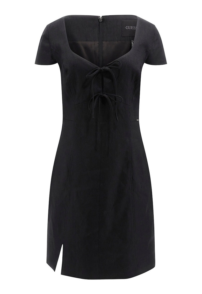 Rochie mini cambrata din amestec de in