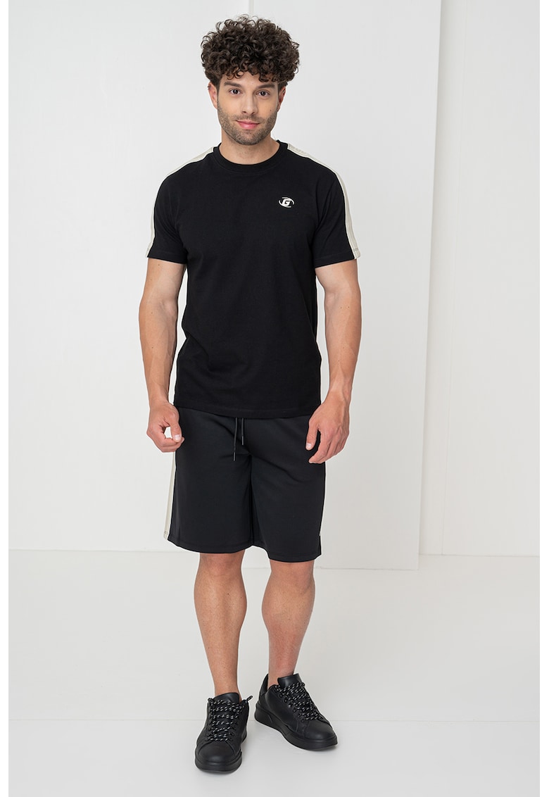 Tricou cu logo pentru fitness - Negru/Verde pal