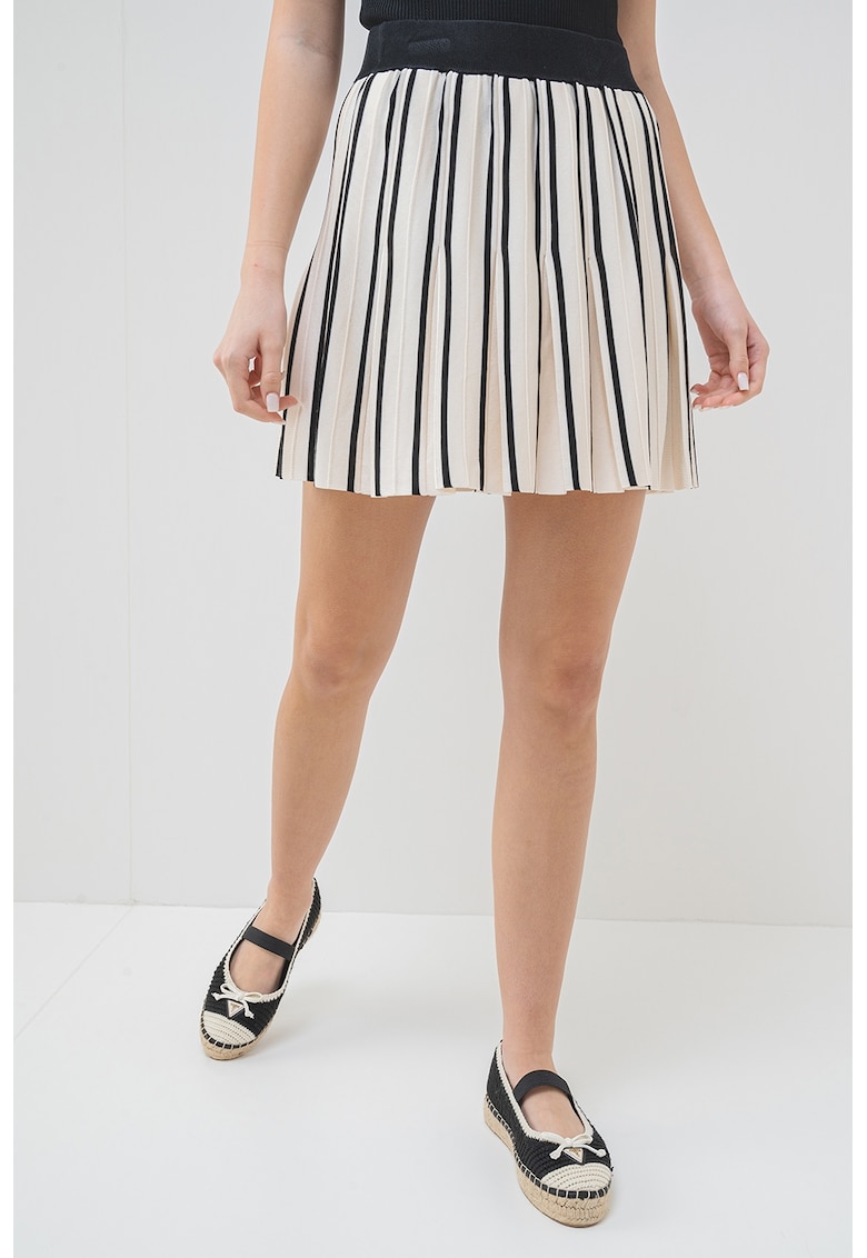 Fusta cu pliuri - pentru fitness - Alb fildes/Negru