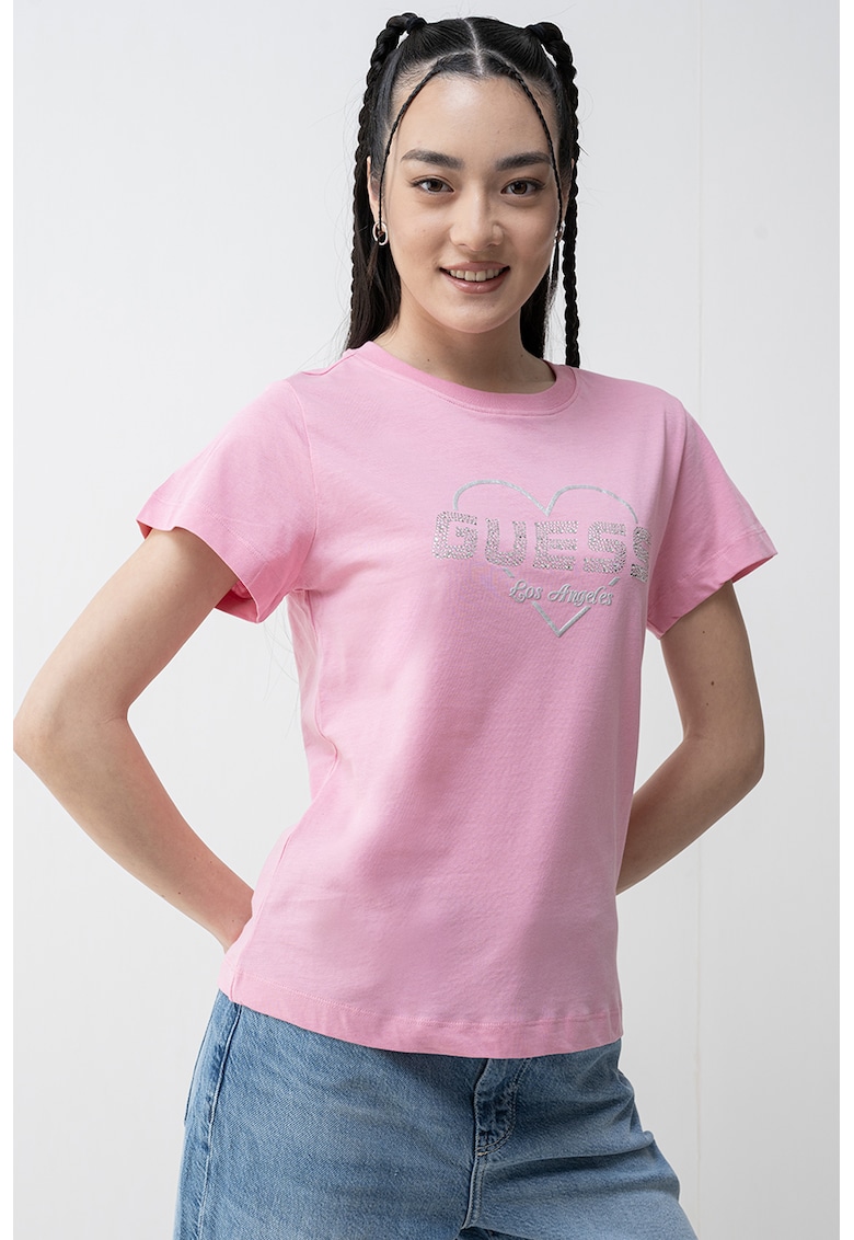 Tricou cu logo din strasuri