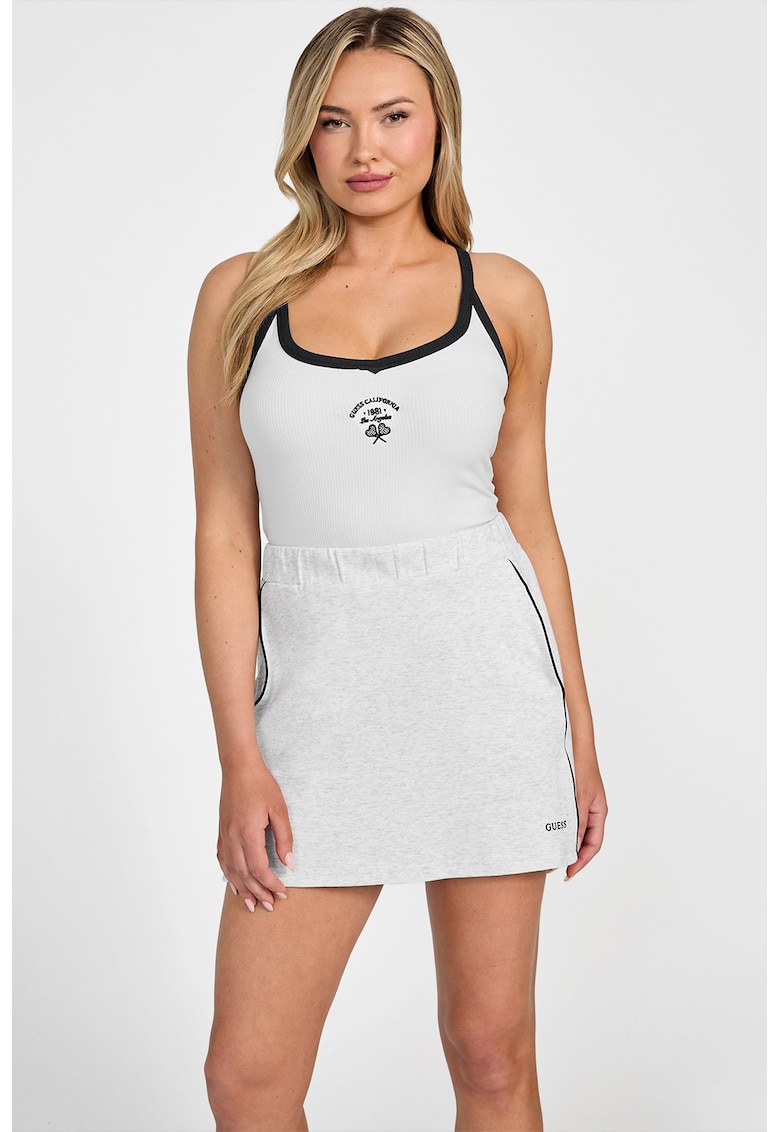 Tricou cu logo si decolteu patrat