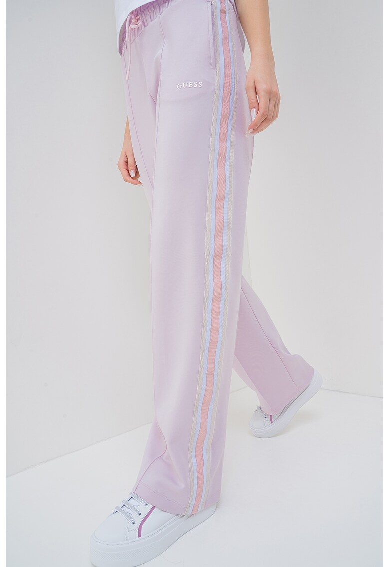Pantaloni de trening cu talie inalta - pentru fitness - Roz deschis