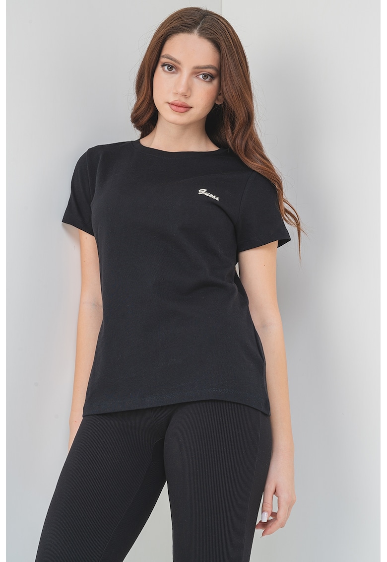 Tricou lejer din bumbac - Negru/Alb murdar