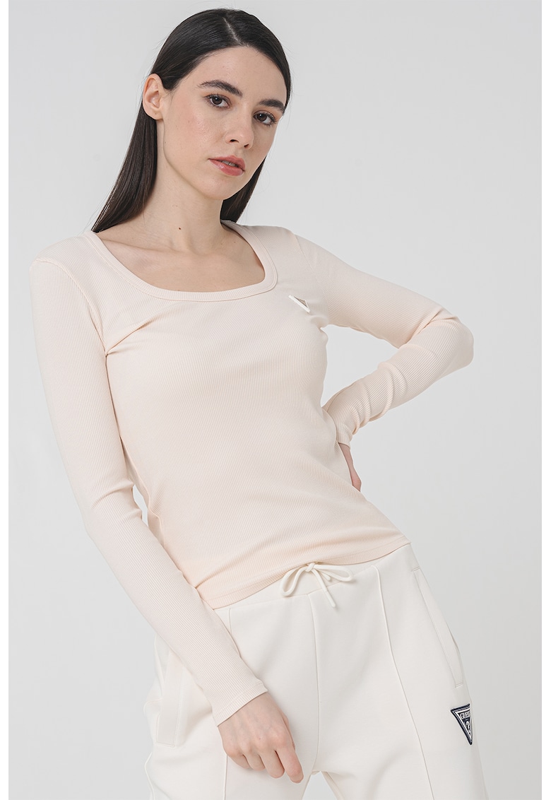 Guess Bluza striata pentru fitness - Piersica
