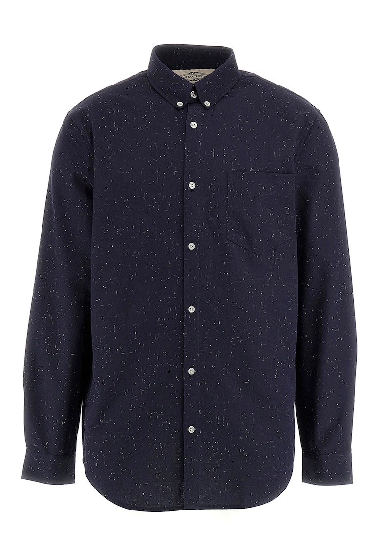 Camasa de bumbac cu pete decorative - Bleumarin