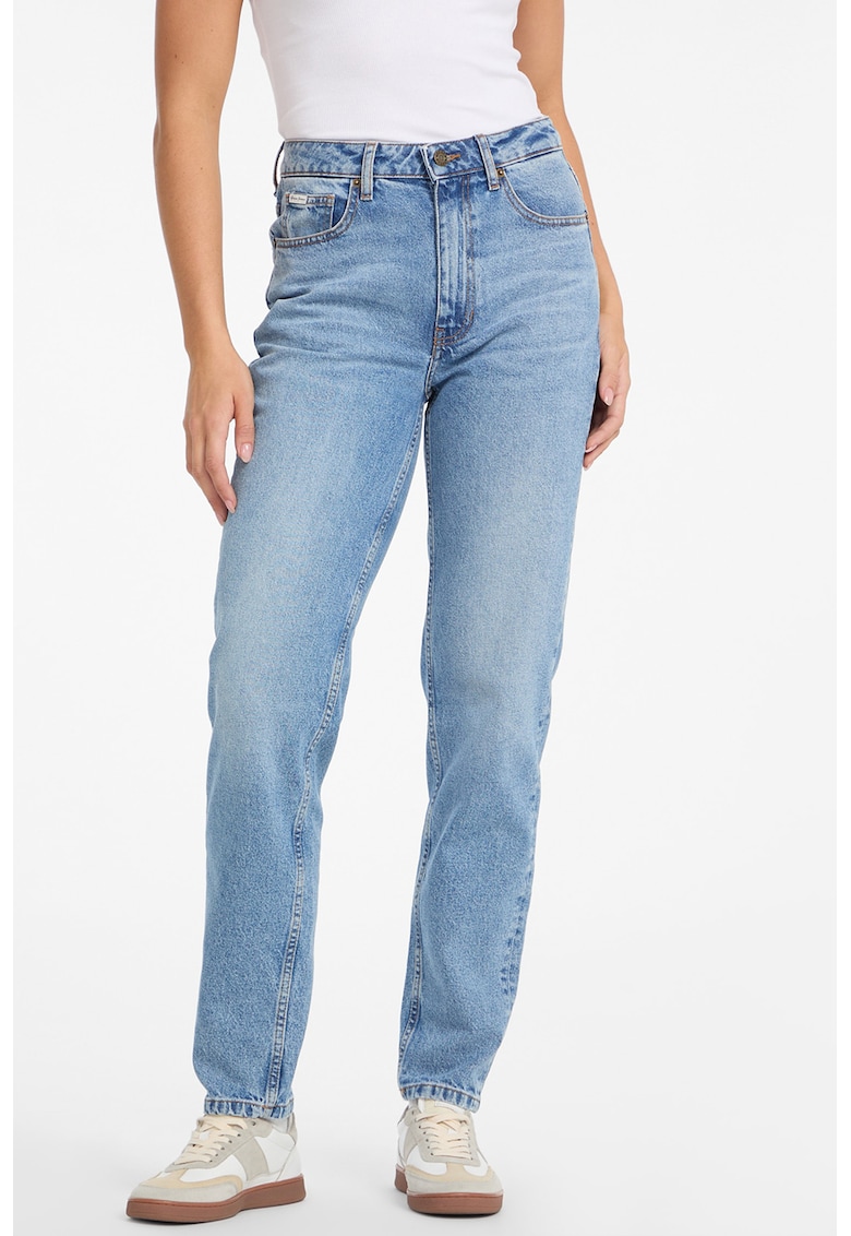 Blugi relaxed fit de denim - Albastru deschis