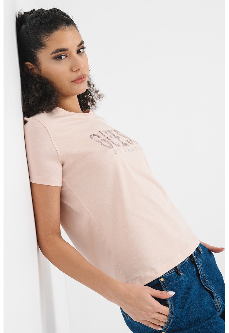 Tricou cu logo - Roz pal
