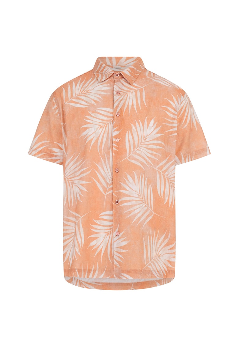 Camasa din amestec de in si bumbac cu model